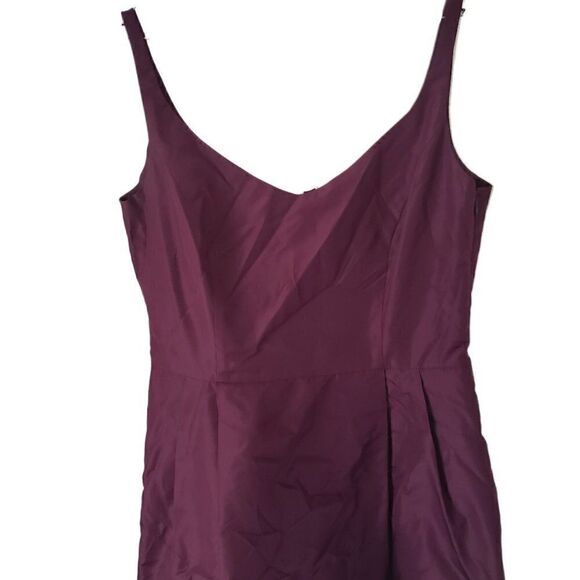 Ann Taylor Burgundy Fit & Flare Cocktail/Formal Midi Dress - Picture 2 of 4